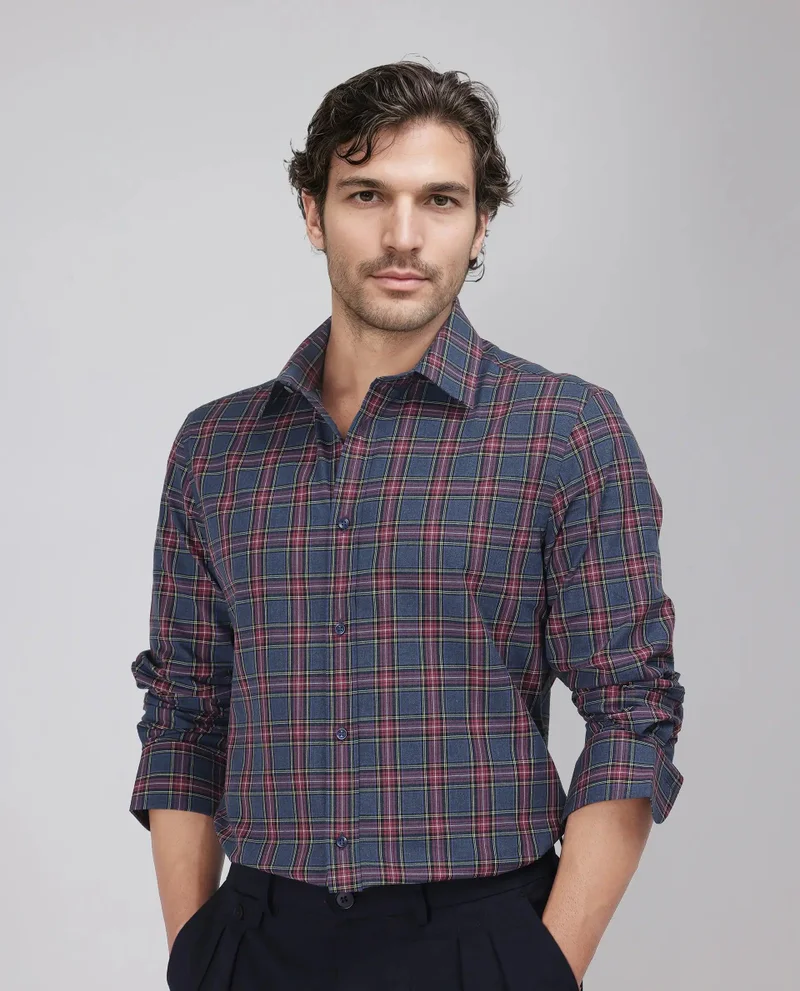 Rare Rabbit Men's Regular Fit Check Shirt
