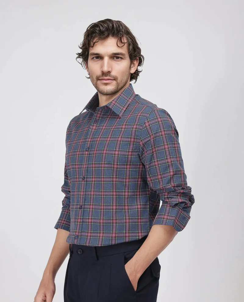 Rare Rabbit Men's Regular Fit Check Shirt