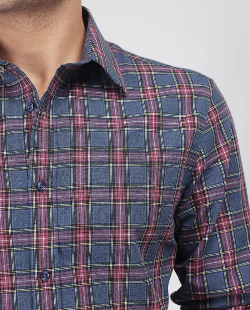 Rare Rabbit Men's Regular Fit Check Shirt