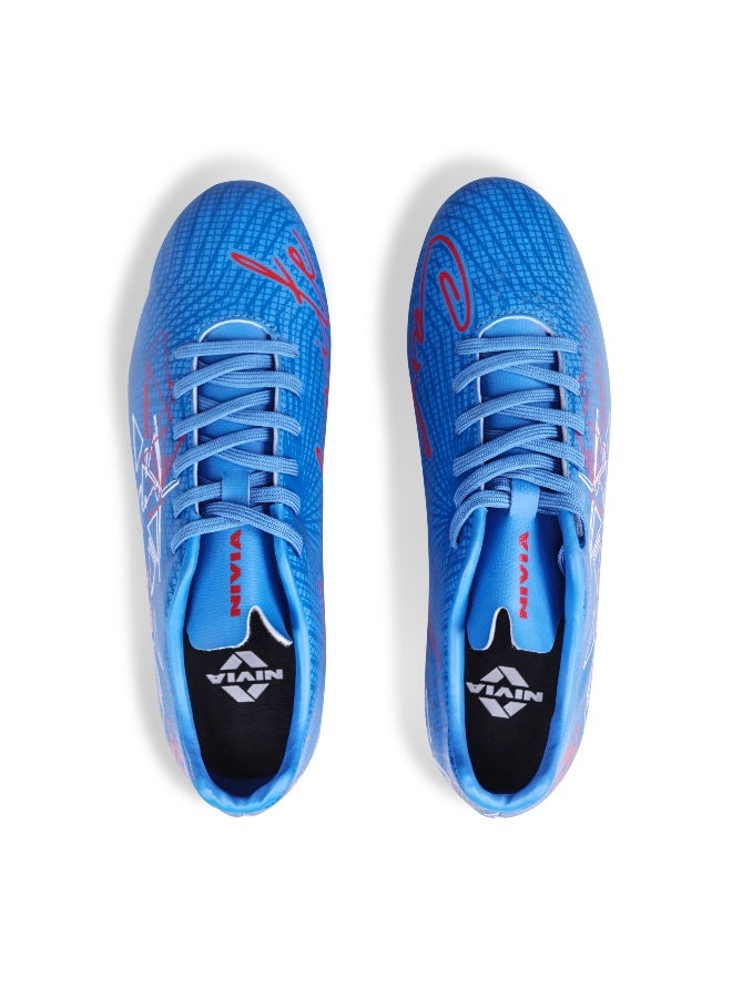 نيفيا حذاء كرة قدم كاربونايت 7.0 للرجال، نعل من مادة TPU مع جزء علوي من الجلد الصناعي، نعل داخلي خفيف الوزن مقطوع بالقالب، مثالي للأسطح العشبية الناعمة والصلبة - UK08 (أزرق متوسط) - Image 5