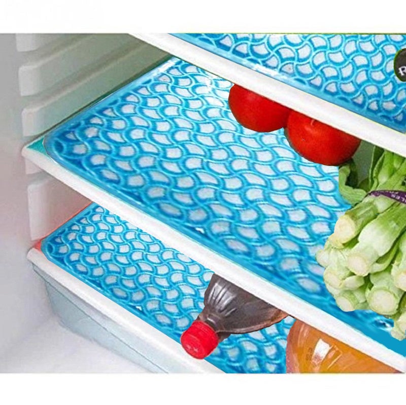 Kuber Industries Kuber Industries PVC 6 Piece Refrigerator Drawer Mat Set Blue  - Image 1