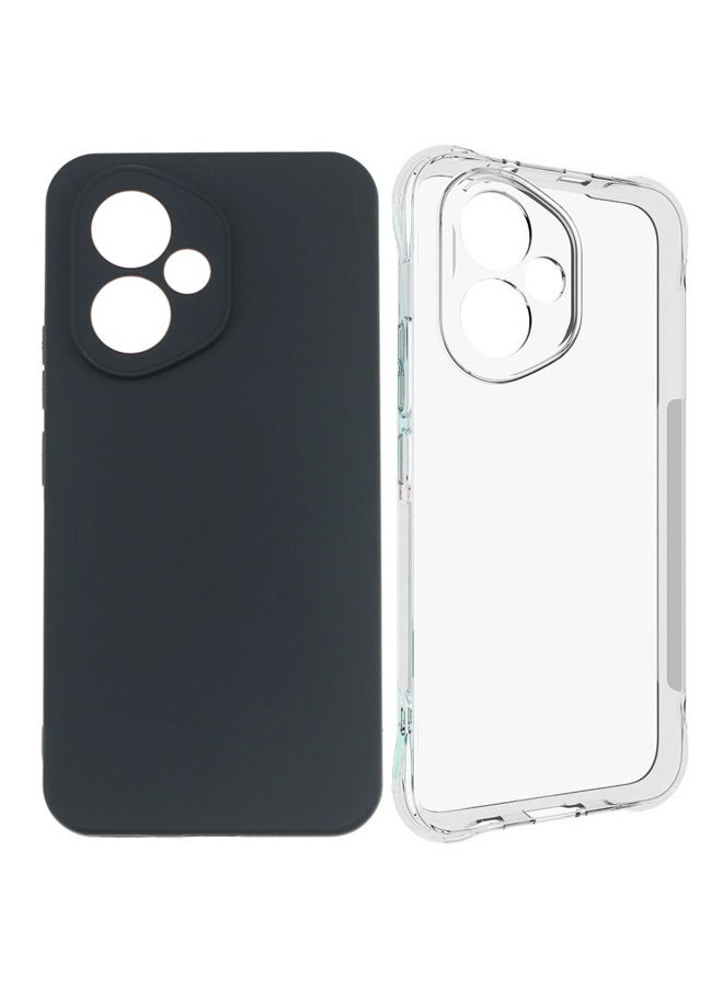 SanHu for Honor 400 2-In-1 Thin Soft Case Cover, Anti Drop Protection, Anti Fingerprint, Durable, Easy To Clean And Install, Frosted Protective Case+Transparent Four Corner Anti Drop Protective Case - Image 1