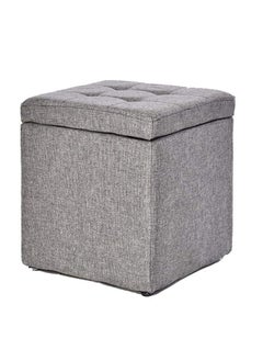 HOME TASTE TOMSUN Ottoman Stool with Storage Cube Foot Stool Shoe Change Bench, Pouf Seat, Toy Box, and Vanity Stool Multi-Function Square Footrest  - Image 1