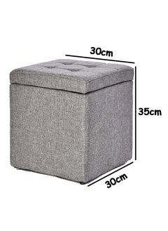 HOME TASTE TOMSUN Ottoman Stool with Storage Cube Foot Stool Shoe Change Bench, Pouf Seat, Toy Box, and Vanity Stool Multi-Function Square Footrest  - Image 2
