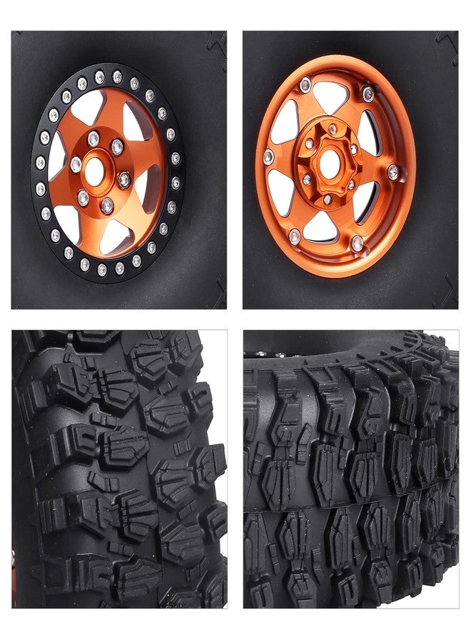 Hobbypark 1.9 Beadlock Wheels and Tires 120mm / 4.72inch Height and Mounting Install Tool for 1/10 RC Crawler with Foam Inserts,Set of 4 (Orange&Black) - Image 5