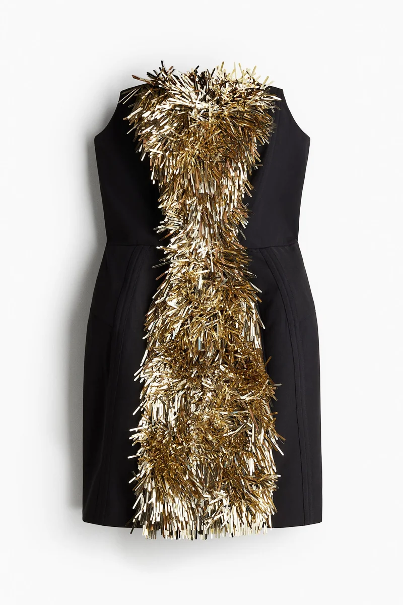 H&M Spangled  hourglass bandeau dress