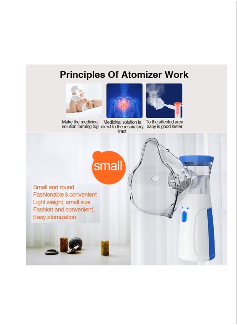 Generic - Portable Nebulizer Machine,Mini Vaporizers,USB Rechargeable Handheld Mesh Inhaler,Two Ways To Use For Adults And Children With Breathing Problems, For Home Office Outdoor - Image 1