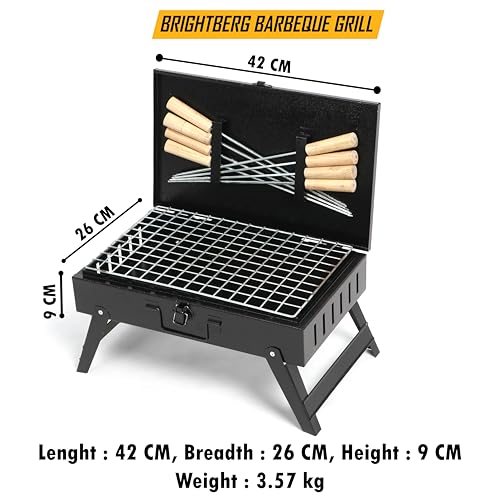 BRIGHTBERG Medium Size Charcoal Barbeque Grill Set | Portable Tandoori Grills for Home Outdoor & Picnic | Grill Chicken Maker for Home, Kabab, Tandoor Bhatti & Griller for Home Cooking - Image 2