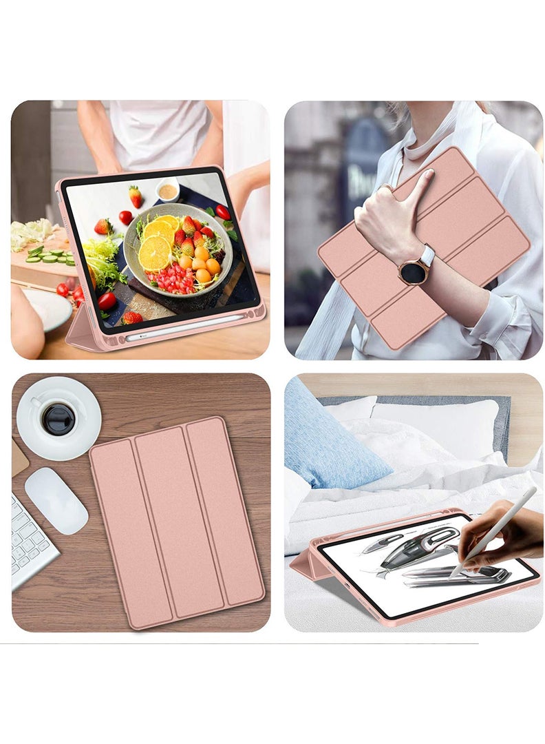Theodor iPad Pro 11 Inch Case 2022(4th Gen)/2021(3rd Gen)/2020(2nd Gen) with Pencil Holder, Smart iPad Case With Pencil Holder Slim Tablet Cover with Soft TPU Back, Auto Wake/Sleep Rose Gold - Image 4