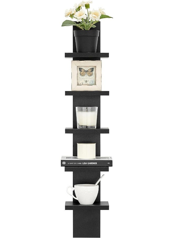 Danya B Danya B 5-Tier Laminate Wall Shelf Tower - Floating Storage for Bedroom and Living Room  - Image 4