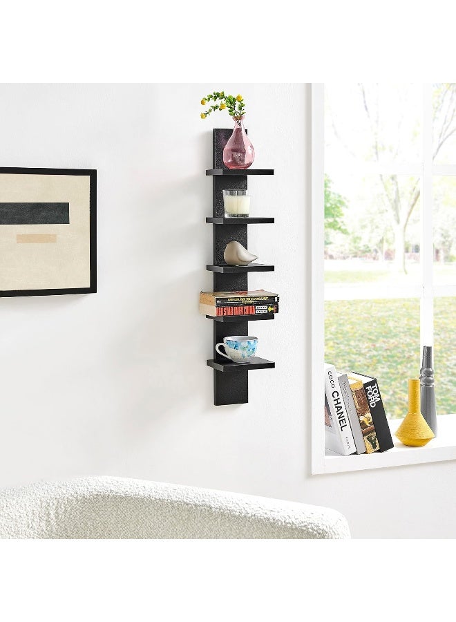 Danya B Danya B 5-Tier Laminate Wall Shelf Tower - Floating Storage for Bedroom and Living Room  - Image 2