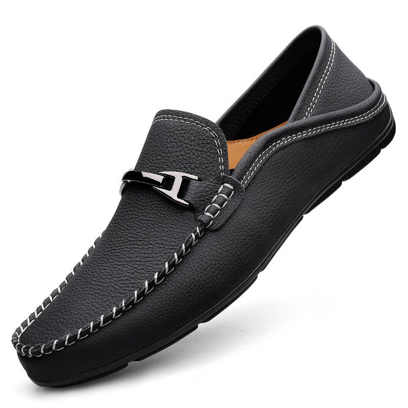 Extra Large Size 49 Casual Leather Shoes For Men In Autum Genuine Leather Widened 48 Plus Fat 47 Fat Feet Lazy Soft Sole Driving Shoes - Image 3