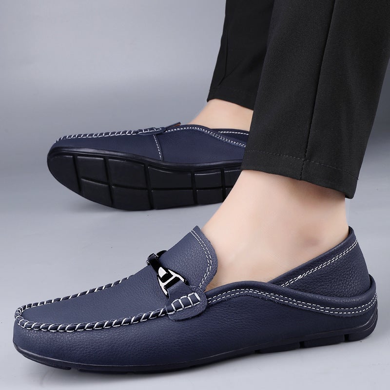 Extra Large Size 49 Casual Leather Shoes For Men In Autum Genuine Leather Widened 48 Plus Fat 47 Fat Feet Lazy Soft Sole Driving Shoes - Image 5