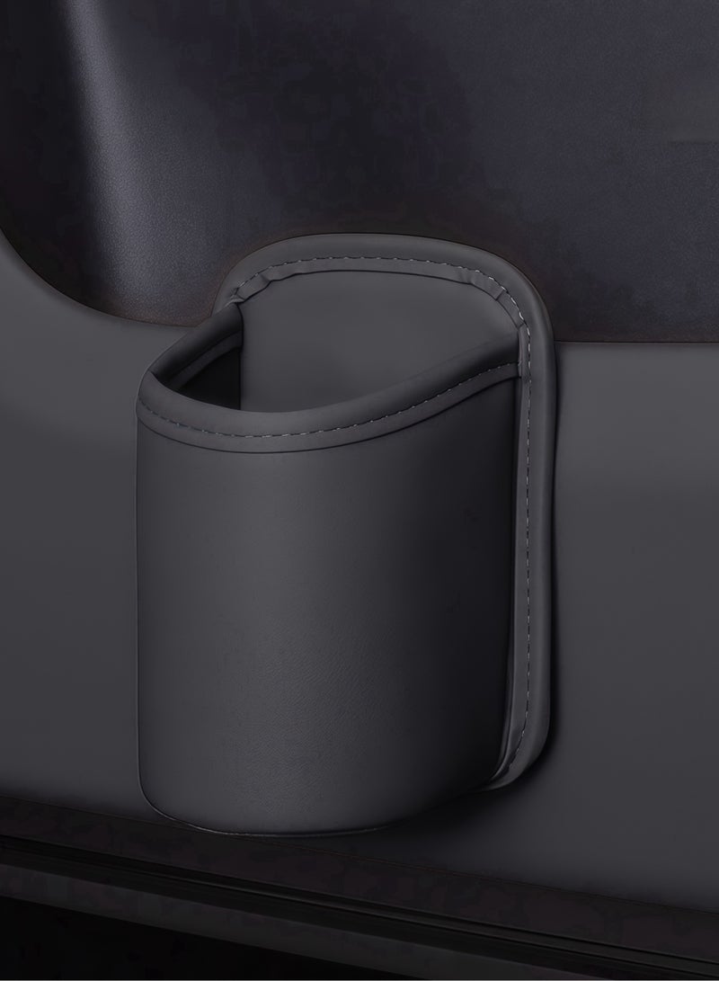Generic Stealth Black Car Cup Holder - Cool-Touch Leather Clip Mount, Heat-Resistant Base & Rounded Corners | Luxury SUV Organizer | Fast UAE Delivery  - Image 2