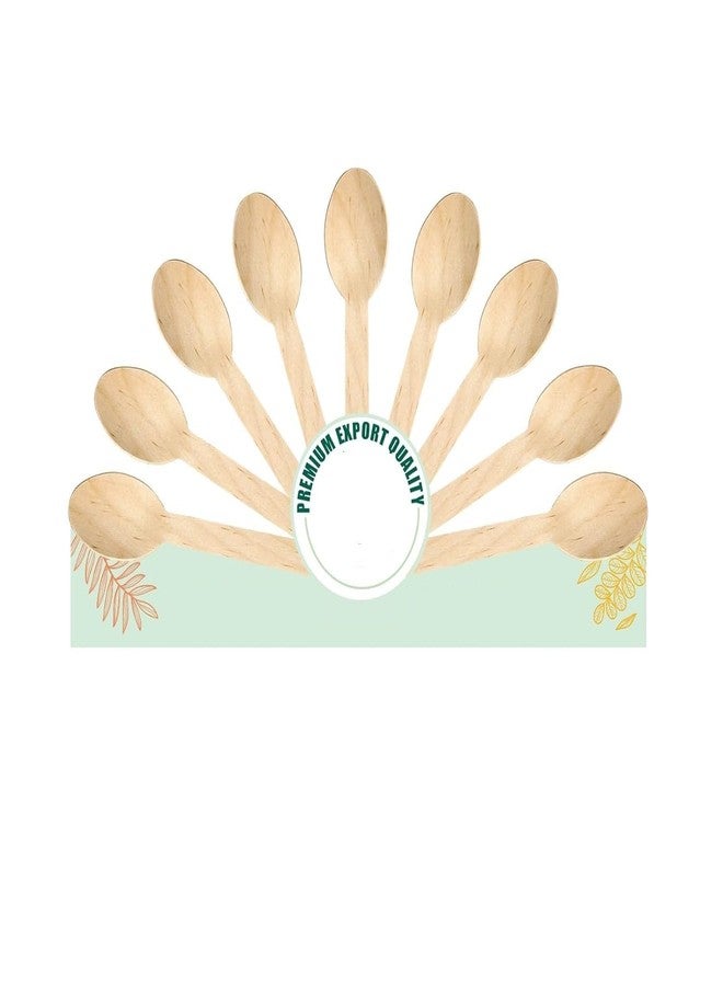 SFU E Com [160mm, 50 Pack] Disposable Spoons | Wooden Dining Flatware | Ideal for Kids Birthday, Wedding & Party - Image 1