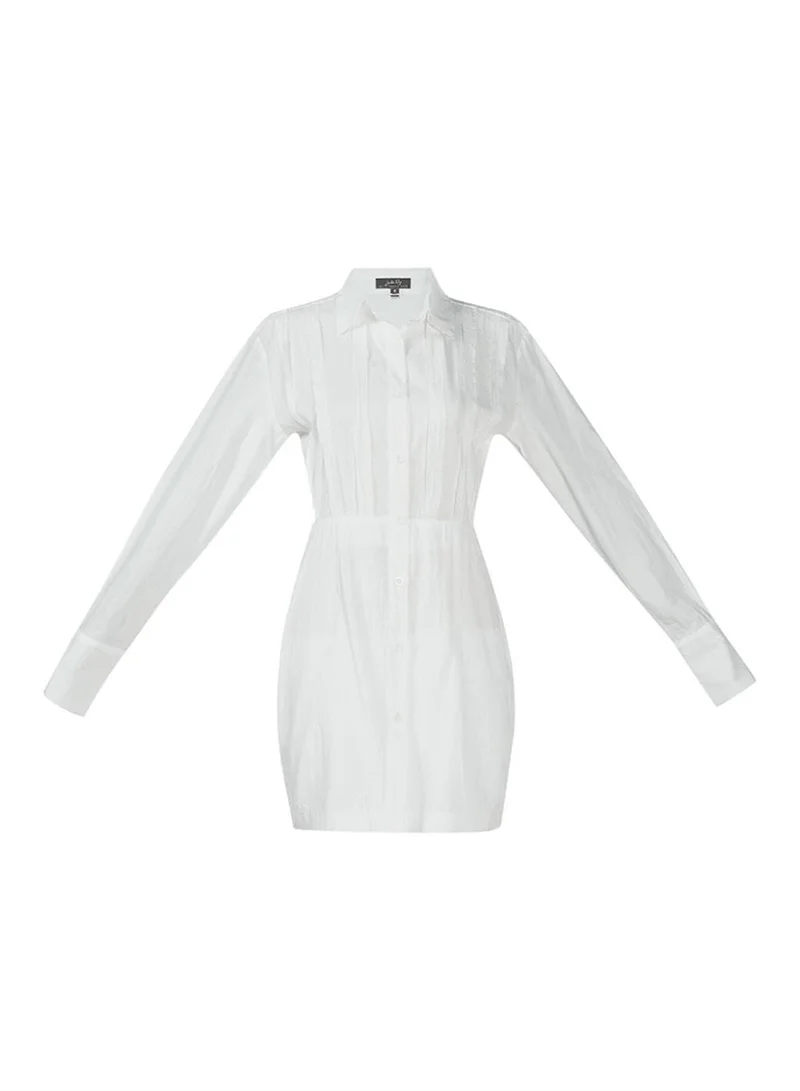 London Rag White Cut Out Bodycon Shirt Dress
