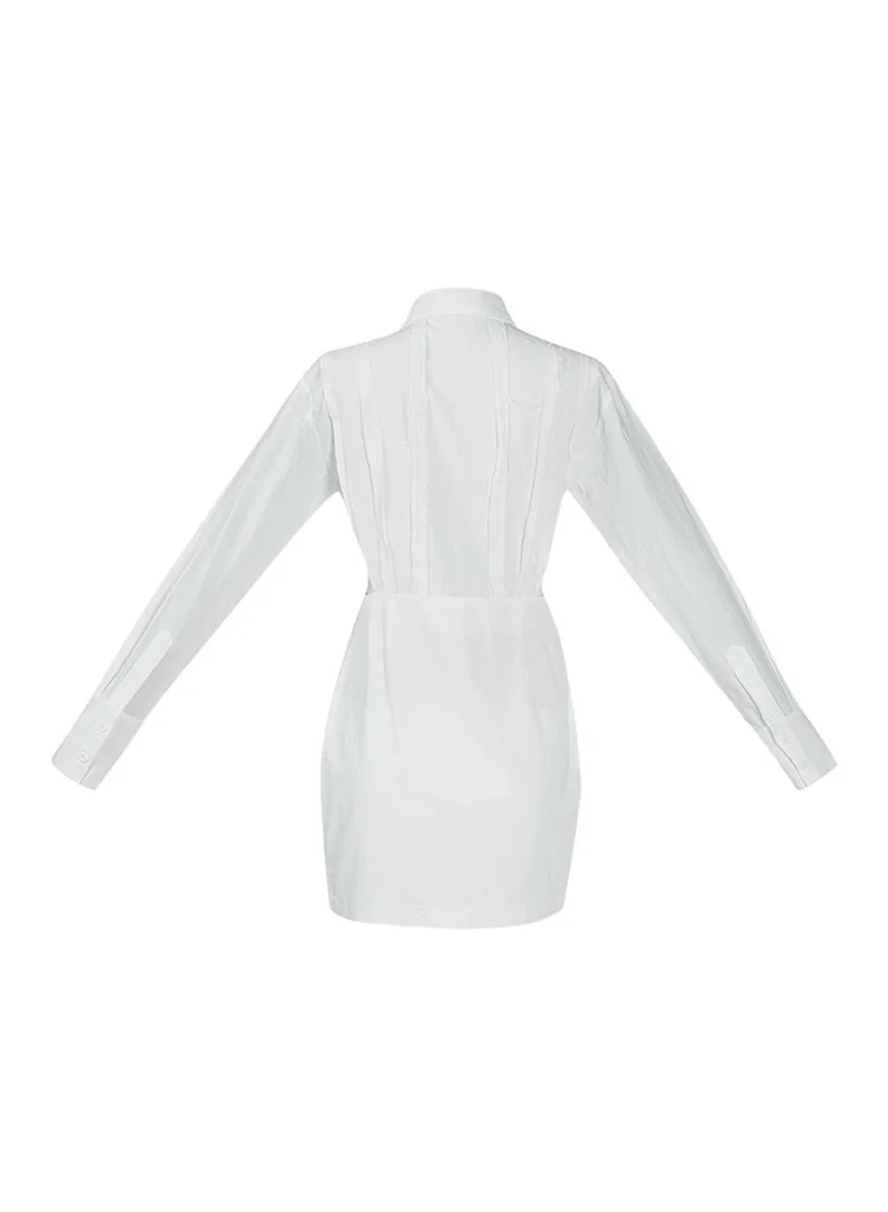 London Rag White Cut Out Bodycon Shirt Dress