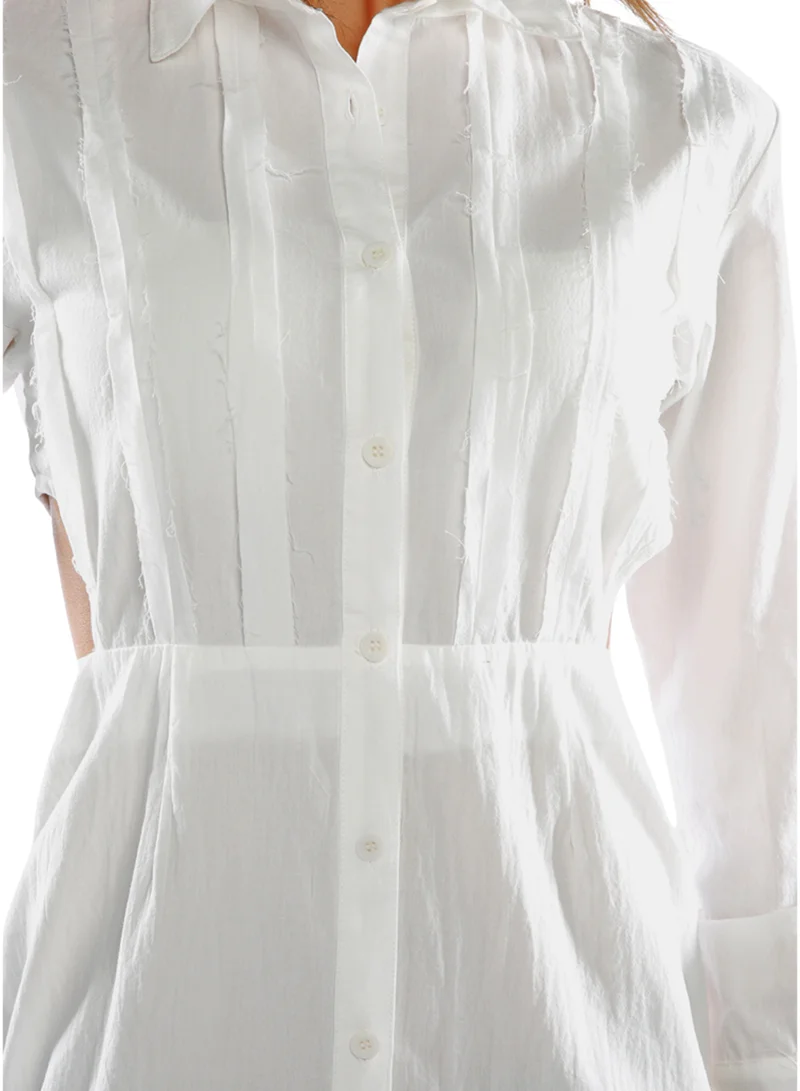 London Rag White Cut Out Bodycon Shirt Dress