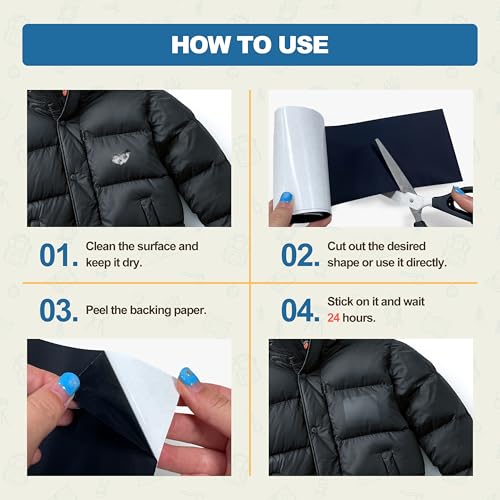 KING MOUNTAIN Self Adhesive Fabric Repair Tape, 4×63 Inches, Quick Down Jacket Repair Patch, Waterproof Outdoor Gear Patch Kit for Tent,Backpacks,Umbrella, Gloves, Sleeping Bag (Clear) - Image 5