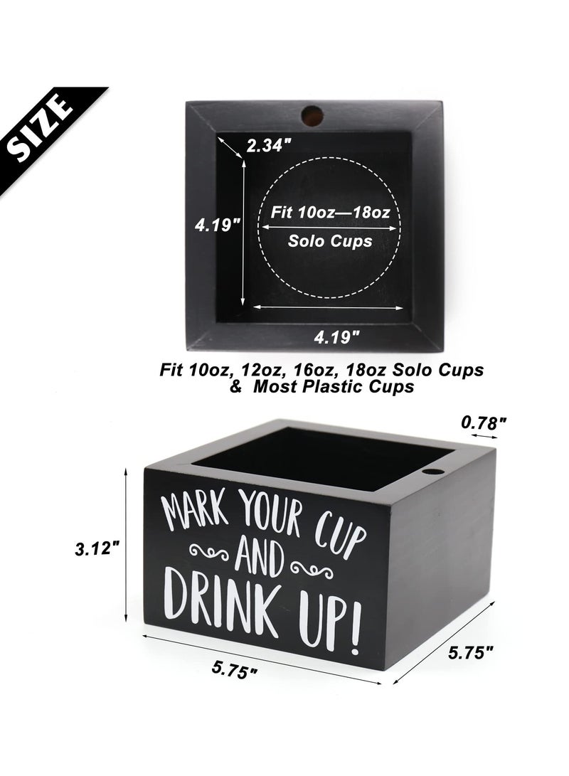 XiuWoo Wooden Party Cup Dispenser With Caddy Cup Holder for Modern Farmhouse Home Decor Holiday Birthday Party Supplies,Single Cup - Image 2