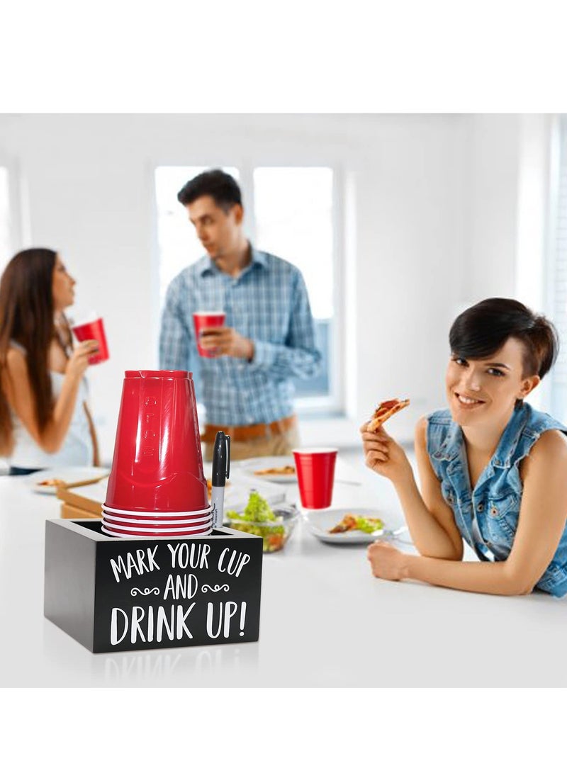 XiuWoo Wooden Party Cup Dispenser With Caddy Cup Holder for Modern Farmhouse Home Decor Holiday Birthday Party Supplies,Single Cup - Image 5