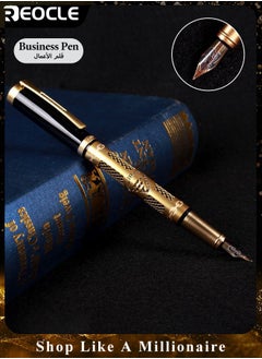 REOCLE Business Metal Fountain Pen with Ergonomic Grip Pen Gift Smooth Writing Pen Calligraphy Pen for Signature School Office Gift Supplies  - Image 1