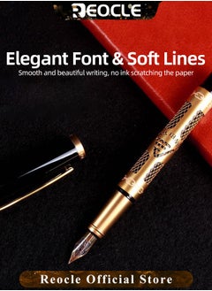 REOCLE Business Metal Fountain Pen with Ergonomic Grip Pen Gift Smooth Writing Pen Calligraphy Pen for Signature School Office Gift Supplies  - Image 2
