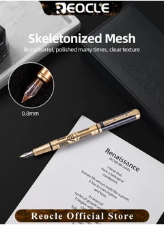 REOCLE Business Metal Fountain Pen with Ergonomic Grip Pen Gift Smooth Writing Pen Calligraphy Pen for Signature School Office Gift Supplies  - Image 4