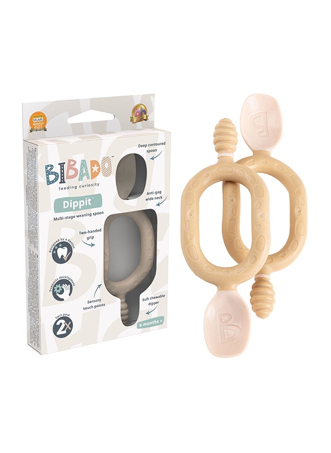 bibado - Weaning Spoons 2 Pack - Baby Led Weaning Spoon For Self Feeding, Dual-Ended Cutlery For Oral Sensory Development And Teething Gums - Image 1