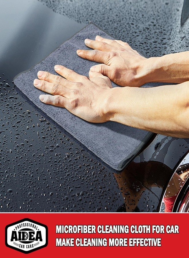 أيديا مناشف تنظيف السيارات من الألياف الدقيقة من AIDEA - عبوة من 12 قطعة، مناشف سيارات فاخرة من الألياف الدقيقة، مناشف تنظيف ناعمة وماصة، مناشف غسيل للمنزل والمطبخ والسيارة (12 بوصة × 16 بوصة) - Image 2