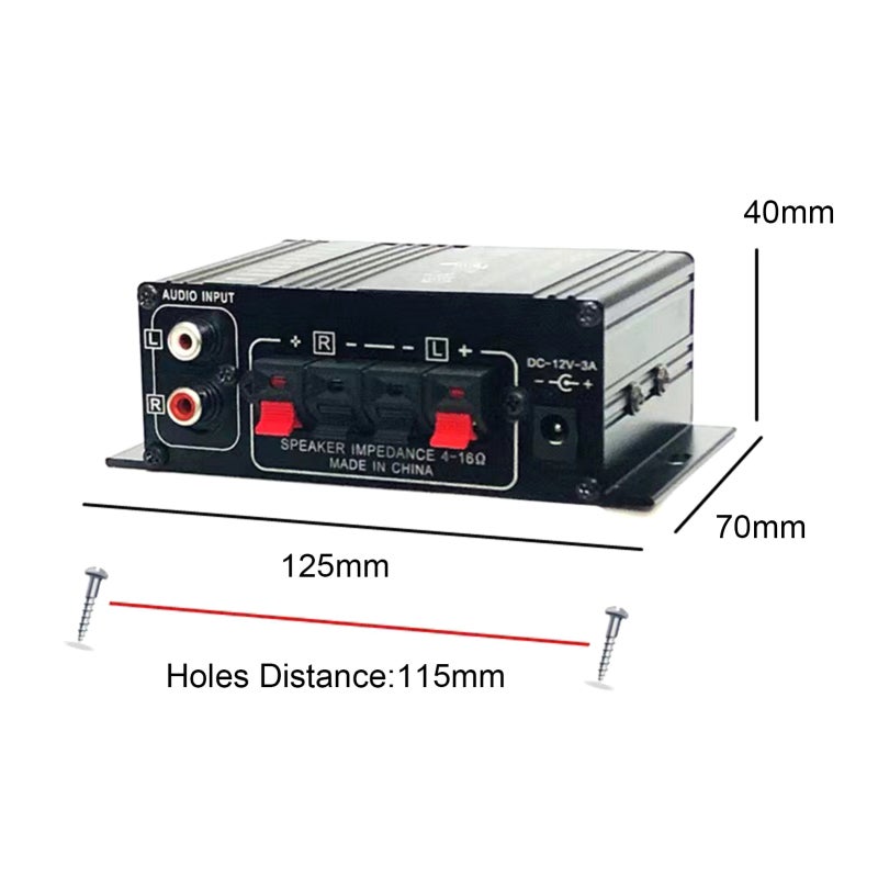 Mini Amplifier HiFi Car Stereo Music Receiver FM MP3 Power Amplifier - Image 5