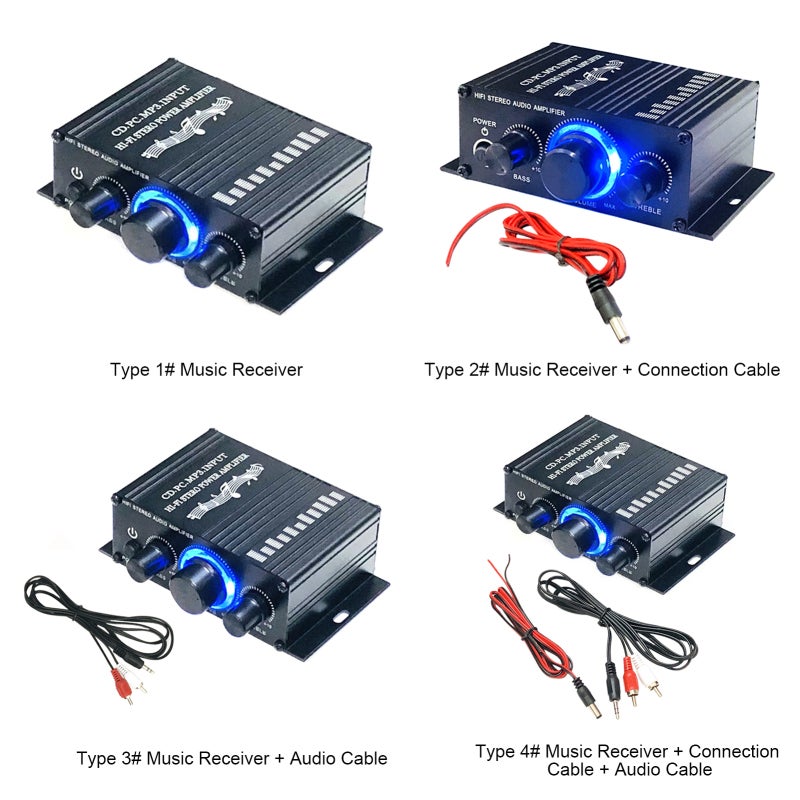 Mini Amplifier HiFi Car Stereo Music Receiver FM MP3 Power Amplifier - Image 3