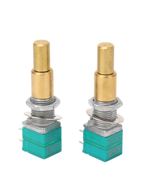 2PCS Guitar Potentiometer Dual Accuracy Brass Shaft Rotary Potentiometer Replacement