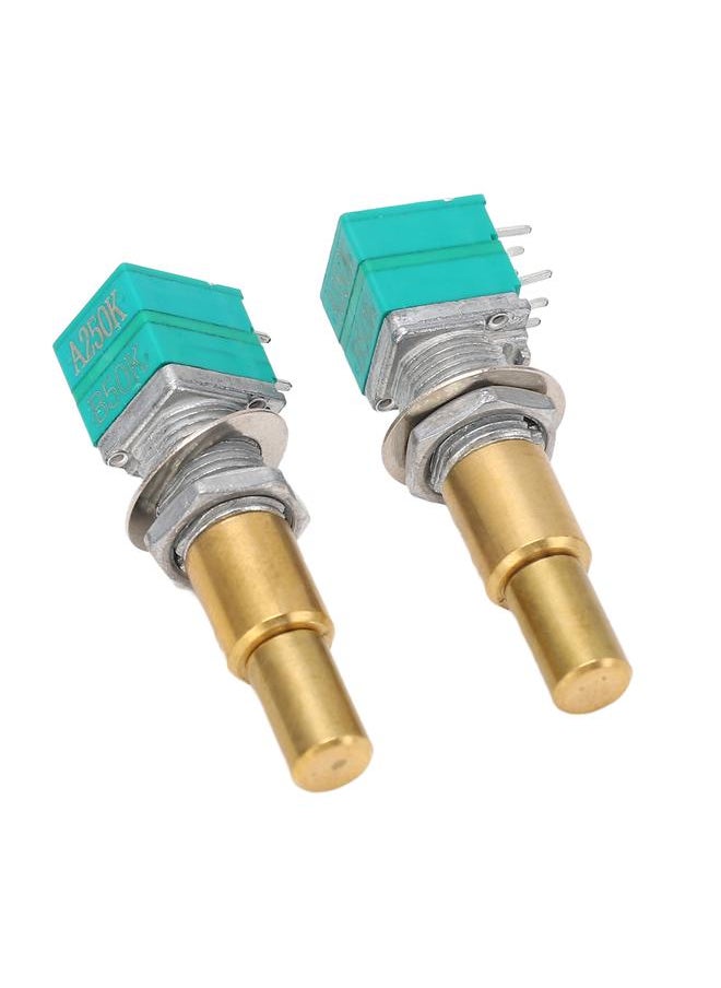 2PCS Guitar Potentiometer Dual Accuracy Brass Shaft Rotary Potentiometer Replacement