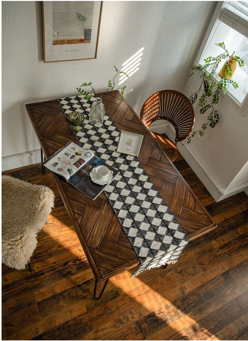 Generic - Table Runner Natural Jute Splicing Bohemian Style Table Runners With Tassels Dining Wedding Home Table Decoration - Image 1