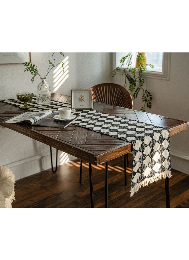 Generic - Table Runner Natural Jute Splicing Bohemian Style Table Runners With Tassels Dining Wedding Home Table Decoration - Image 1