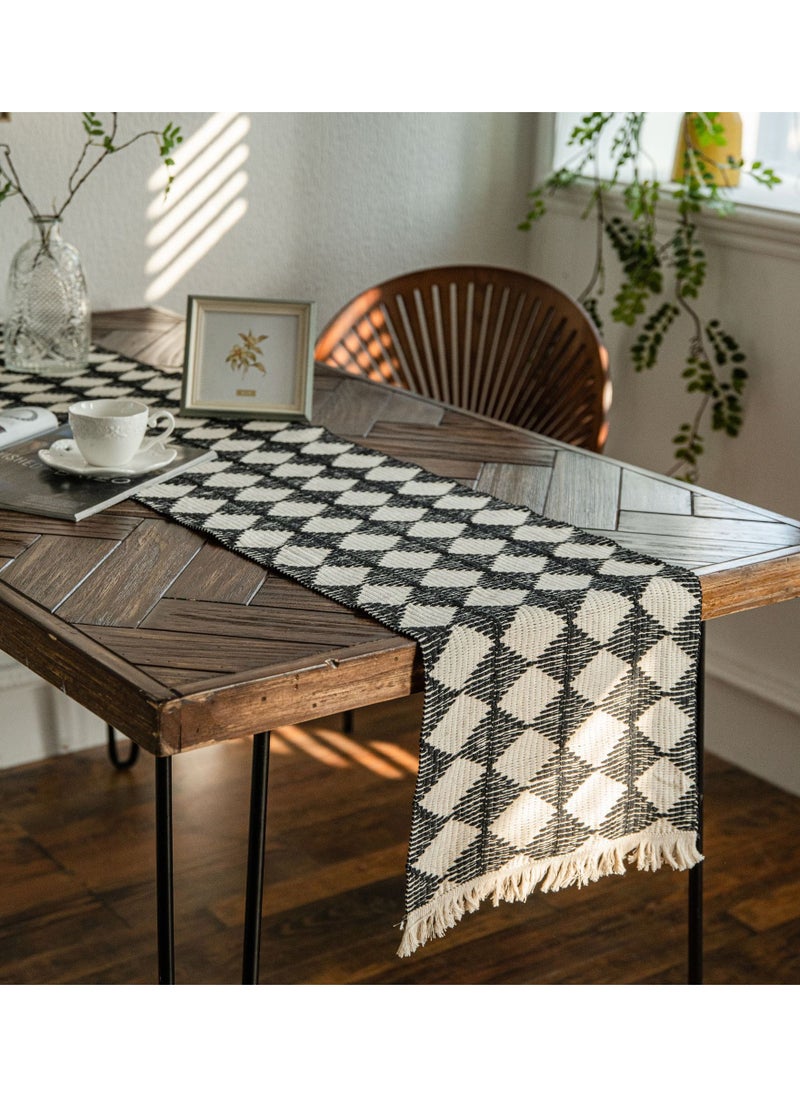Generic - Table Runner Natural Jute Splicing Bohemian Style Table Runners With Tassels Dining Wedding Home Table Decoration - Image 1