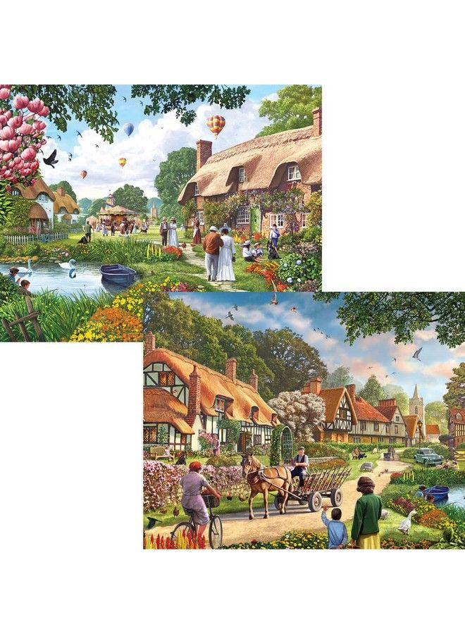 Bits and Pieces 4In1 Multipack 300 Piece Jigsaw Puzzles For Adultseach Measures 16" X 20" (46Cm X 61Cm)Village Life By Artist Steve Crisp - Image 4