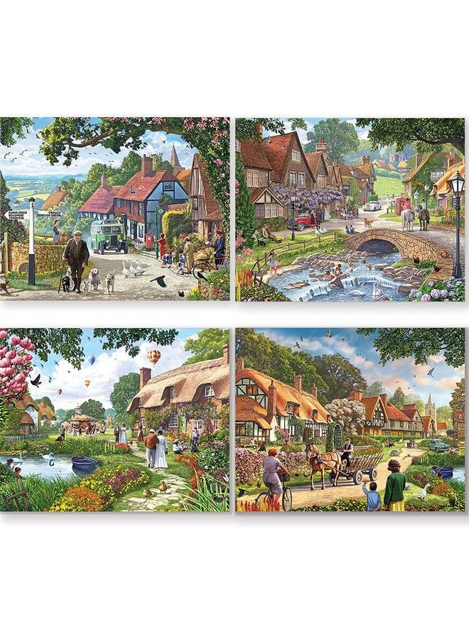 Bits and Pieces 4In1 Multipack 300 Piece Jigsaw Puzzles For Adultseach Measures 16" X 20" (46Cm X 61Cm)Village Life By Artist Steve Crisp - Image 3
