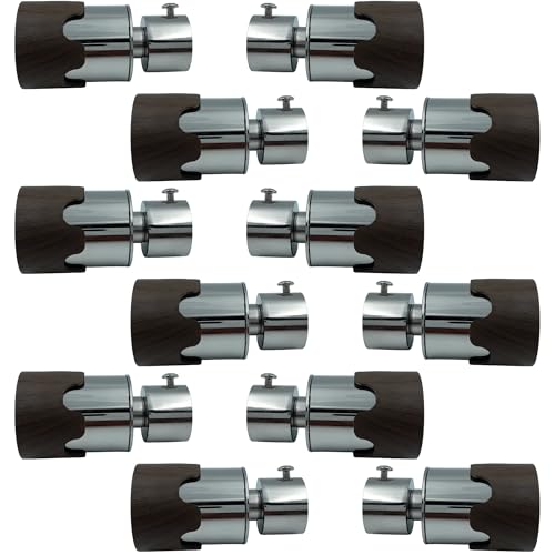 JKC SS Wooden Top Curtain Brackets, Curtain Knobs Set, Curtain Rod End Cap (Brackets - 12 Pcs) - Image 1