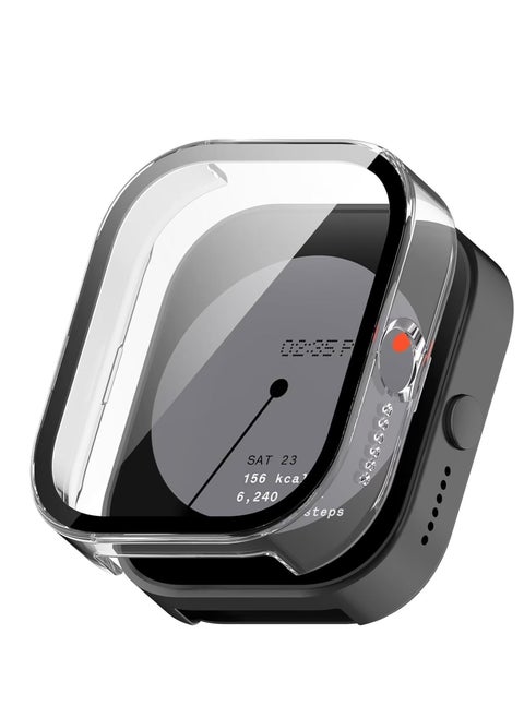 Case Compatible with CMF by Nothing Watch Pro, Full Coverage Slim Hard Case Protective Bumper Built-in Tempered Glass Screen Protector Shell for CMF by Nothing Watch Pro (Transparent)