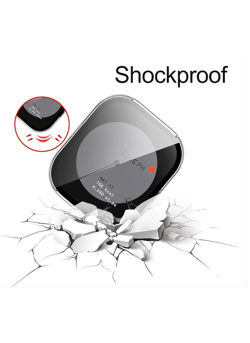 Case Compatible with CMF by Nothing Watch Pro, Full Coverage Slim Hard Case Protective Bumper Built-in Tempered Glass Screen Protector Shell for CMF by Nothing Watch Pro (Transparent)