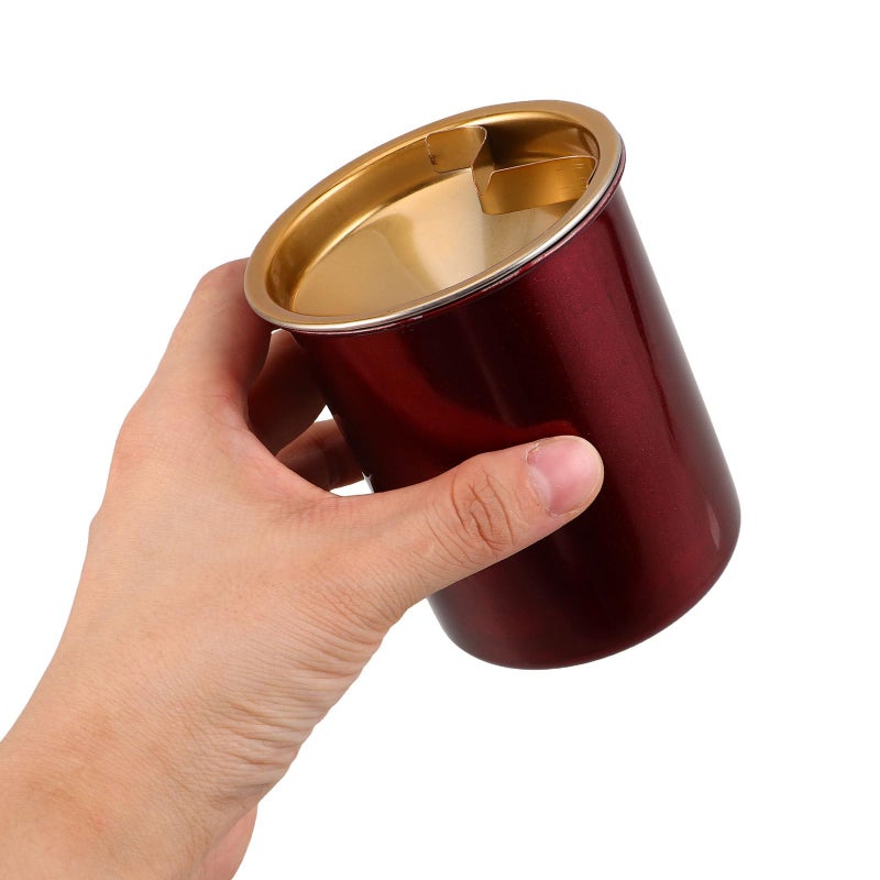 علبة سجائر من الفولاذ المقاوم للصدأ مقاومة للرياح مع غطاء - 2 قطعة، علبة رماد محمولة خالية من الدخان للمنزل والمكتب في الهواء الطلق - Image 5