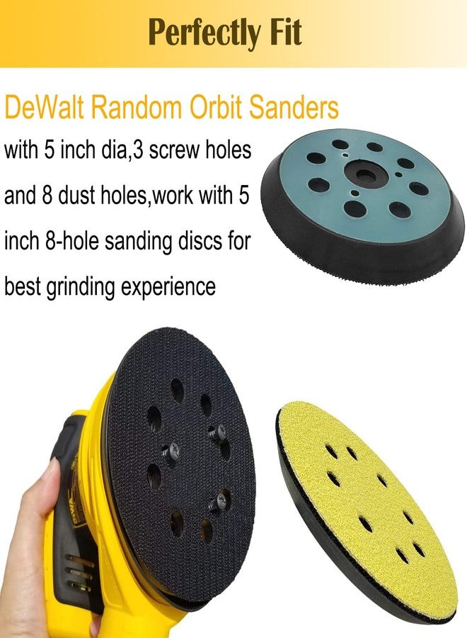 Tockrop 2 Pack 5" 8-Hole Hook and Loop Replacement Sander Pad for Dewalt- 5 Inch Sanding Backing Pads for DeWalt DW420 DW421 DW422 DW423 DW426 D2645#151281-08/DW4388 (2-Pack) - Image 4