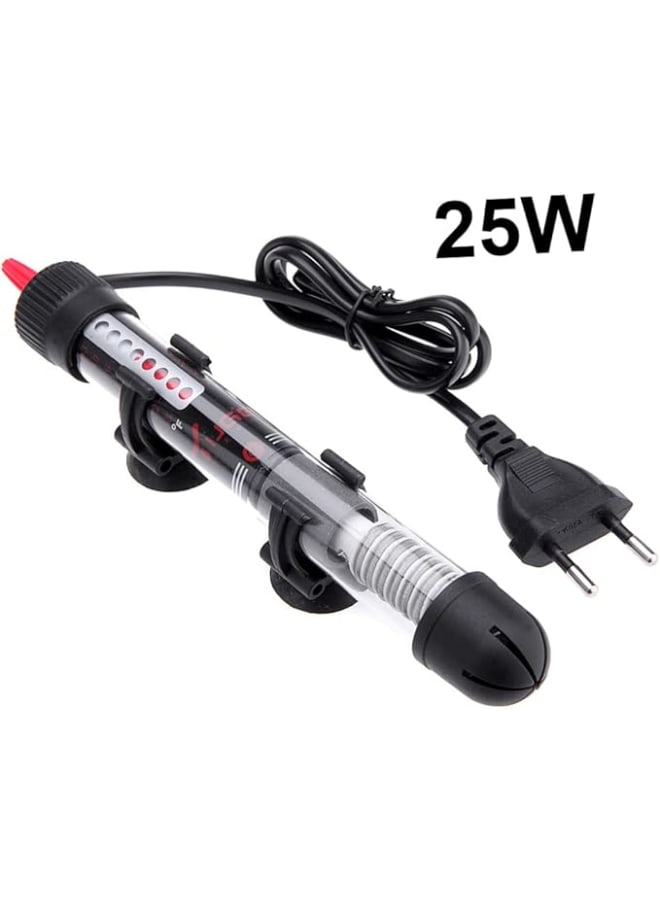 25W Aquarium Heater Thermostat Submersible Heating Rod with 2 Water Suction Cups for Fish Tank and Pond 220-240V Multi-Glass - Image 2