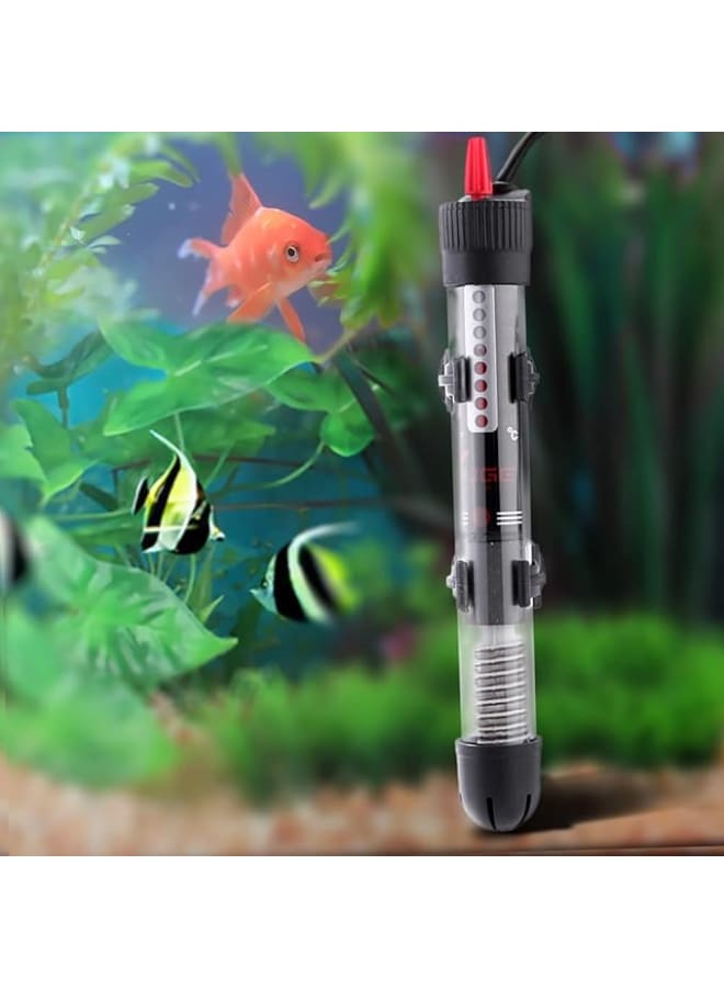 25W Aquarium Heater Thermostat Submersible Heating Rod with 2 Water Suction Cups for Fish Tank and Pond 220-240V Multi-Glass - Image 1