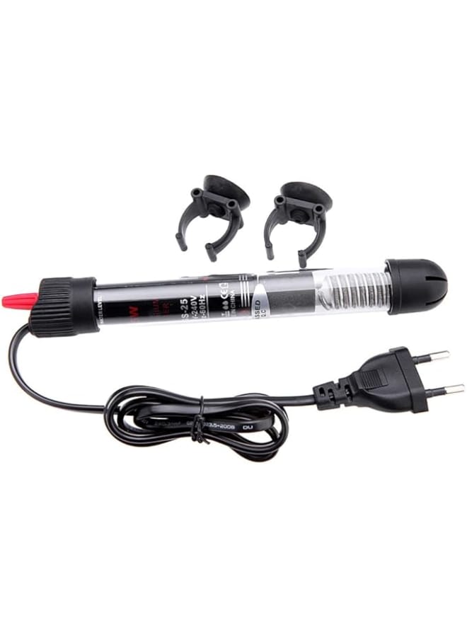 25W Aquarium Heater Thermostat Submersible Heating Rod with 2 Water Suction Cups for Fish Tank and Pond 220-240V Multi-Glass - Image 3