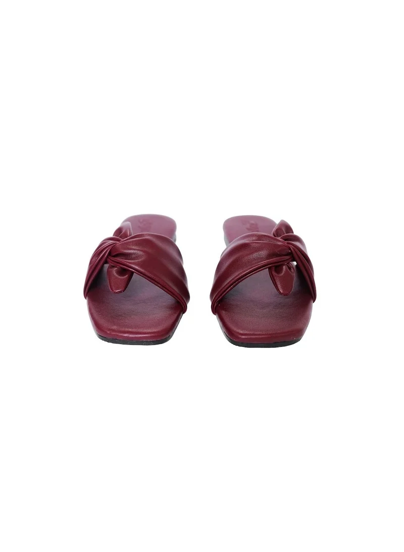 Gaya Nola Bow Flats Maroon