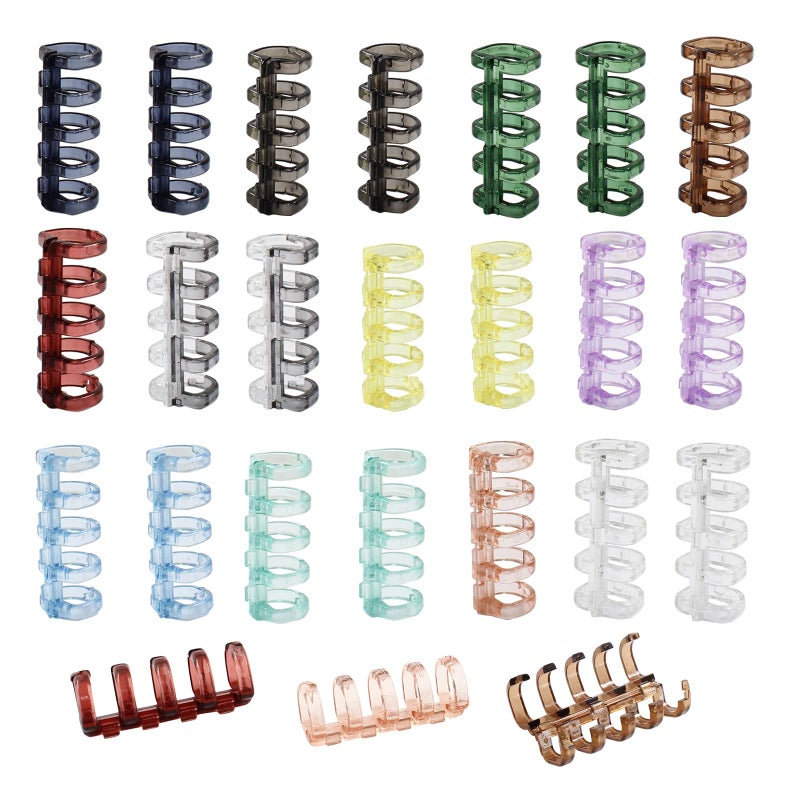 Moicstiy 24 Pcs 5 Ring Loose Leaf Binders Book Rings, Multicolored Plastic Binding Spines Combs Snap Split Binder Rings with 15mm Diameter for Notebook, Diary - Image 1