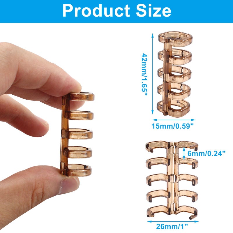Moicstiy 24 Pcs 5 Ring Loose Leaf Binders Book Rings, Multicolored Plastic Binding Spines Combs Snap Split Binder Rings with 15mm Diameter for Notebook, Diary - Image 3
